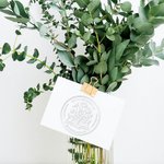 Tampon d'Enveloppe Personnalisé avec Nom et Texte Style Livre à Fleurs Ex-Libris Cadeau Anniversaire pour Passionné de Lecture