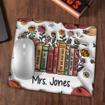Personalized 3D Inflate Effect Flower Book Mouse Pad with Book Title and Name Non-slip Back to School Appreciation Gift for Teacher