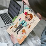 Personalized Cartoon Character Pencil Ruler Apple Design Portable Clipboard with Name Back to School Appreciation Gift for Teacher