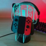 Personalized LED Color Changing Light Controller Holder Headset Stand with Name and ID Desk Decor Birthday Gift for Men Game Lover