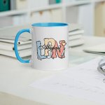 Personalised Colorful Medical Elements 11oz Ceramic Mug with Name Birthday Back to School Gift for Nurse Doctor