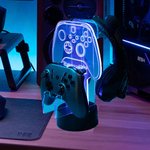Personalized LED Color Changing Light Controller Holder Headset Stand with Name and ID Desk Decor Birthday Gift for Men Game Lover