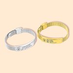 Bracelet d'Alerte Médicale Personnalisé avec Texte Gravé Cadeau Anniversaire pour Diabète Allergie Epilepsie Autisme