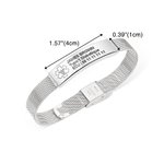 Bracelet d'Alerte Médicale Personnalisé avec Texte Gravé Cadeau Anniversaire pour Diabète Allergie Epilepsie Autisme