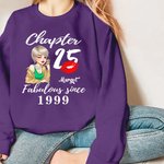 Personalised Pretty Sassy Girl Red Lip T-shirt and Sweatshirt with Year and Name Birthday Anniversary Gift for Women