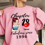 Personalised Pretty Sassy Girl Red Lip T-shirt and Sweatshirt with Year and Name Birthday Anniversary Gift for Women