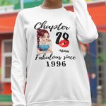 Personalised Pretty Sassy Girl Red Lip T-shirt and Sweatshirt with Year and Name Birthday Anniversary Gift for Women