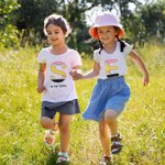 Personalized Cute Pencil Initial 100% Cotton Kid T-shirt with Name Back to School Birthday Gift for Boys Girls