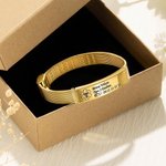 Bracelet d'Alerte Médicale Personnalisé avec Texte Gravé Cadeau Anniversaire pour Diabète Allergie Epilepsie Autisme