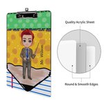 Personalised Pencil Cartoon Character Design Portable Clipboard with Name A4 Letter Size Teacher's Day Back to School Gift for Teacher