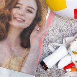 Personalised Quick Dry Oversized Microfiber Photo Stripe Beach Towel with Name Summer Travel Essential Birthday for Family Friend