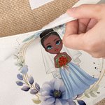 Personalisierte Blumenkranz Cartoon Jute Tragetasche mit Namen und Canvas Tasche Hochzeit Brautdusche Bachelorette Party Geschenk für Braut Brautjungf