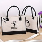 Personalized Dance Artistic Gymnastics Large Canvas Tote Bag with Name Birthday Gift for Women