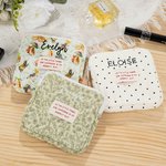 Henkilökohtainen kannettava kaksikerroksinen Mini Makeup Bag varastointi pussi kirjonta nimi syntymäpäivä vuosipäivä lahja naisille