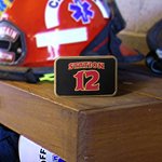 Personalized Fire Department Insignia Leather Belt Buckle with Number Retirement Birthday Gift for Firefighter