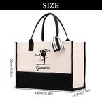 Personalized Dance Artistic Gymnastics Large Canvas Tote Bag with Name Birthday Gift for Women