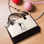 Personalized Dance Artistic Gymnastics Large Canvas Tote Bag with Name Birthday Gift for Women