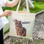 Sac en Toile Personnalisé avec Photo d'Animal de Compagnie Grand Sac Réutilisable Cadeau pour Amoureux des Animaux