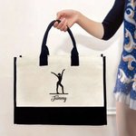 Personalized Dance Artistic Gymnastics Large Canvas Tote Bag with Name Birthday Gift for Women