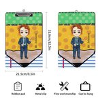Personalised Pencil Cartoon Character Design Portable Clipboard with Name A4 Letter Size Teacher's Day Back to School Gift for Teacher