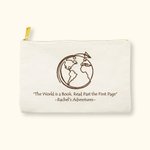 Personalised Multicolour World Map Canvas Travel Makeup Bag Document Holder with Name Travel Vacation Birthday Gift for Women