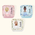 Personalized Floral Cartoon Bride Bridesmaid Leather Jewellery Box with Name Travel Essentials Wedding Bridal Shower Gift for Women