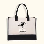 Personalized Dance Artistic Gymnastics Large Canvas Tote Bag with Name Birthday Gift for Women