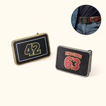 Personalized Fire Department Insignia Leather Belt Buckle with Number Retirement Birthday Gift for Firefighter