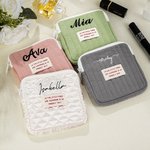 Henkilökohtainen kannettava kaksikerroksinen Mini Makeup Bag varastointi pussi kirjonta nimi syntymäpäivä vuosipäivä lahja naisille