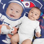 Couverture Personnalisée avec Photo de Visage Style Astronaute avec Phrases Positives Cadeau d'Anniversaire Rentrée Scolaire pour Bébé Enfant