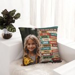 Cuscino personalizzato con foto e nome: Dio dice che sei, versetto biblico di affermazione, regalo religioso, cristiano e ispiratore per la famiglia, 