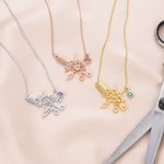 Gepersonaliseerde holle kapper geboorte bloem ketting met geboortesteen minimalistische sieraden verjaardag waardering cadeau voor kappers kappers lie