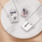 Personalised Mini Pull-Out Camera Locket Necklace with Photo Anniversary Birthday Gift for Photography Lovers
