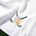 Personalised Multi-color Waffle Monogrammed Tri-Fold Golf Towel with Embroidered and Hanging Clip Portable Golf Accessories Sport Gift for Golfer