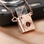 Personalised Mini Pull-Out Camera Locket Necklace with Photo Anniversary Birthday Gift for Photography Lovers