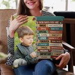 Cuscino personalizzato con foto e nome: Dio dice che sei, versetto biblico di affermazione, regalo religioso, cristiano e ispiratore per la famiglia, 