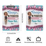 Personalised Cartoon Nurse Character Portable Clipboard with Name Nurse Week Appreciation Gift for for Nurse Medical Student