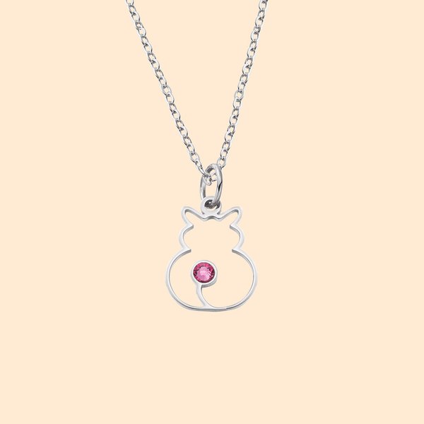 Minimalist Cat Silhouette Necklace with Birthstone