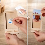 Personalisierte hölzerne Fotorahmen Auto Sonnenblende Clip mit eingraviertem Text Autozubehör Geburtstag Geschenk für Familie