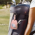 Portaborse da golf in pelle regolabile con nome, regalo di compleanno per gli amanti del golf.