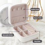 Personalised Cartoon Character Romantic Woven Floral Wreath Travel Jewellery Case with Name Wedding Bridal Shower Honeymoon Gift for Bride Bridesmaid