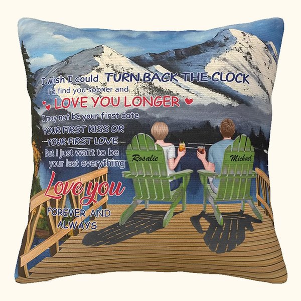 Personnalisé amour vous poème paysage naturel neige montagne jeter taie d'oreiller cadeau d'anniversaire pour salon