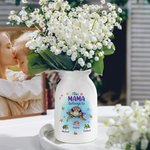 Vase en Céramique Personnalisé avec 1-7 Noms d'Enfants Motif Tortue Cadeau Fête des Mères Anniversaire Noël pour Maman Grand-mère