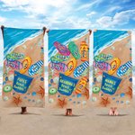 Serviette de Plage Personnalisée avec Noms Motif Tongs Super Absorbante Séchage Rapide Indispensable de Voyage Cadeau pour Maman Grand-Mère
