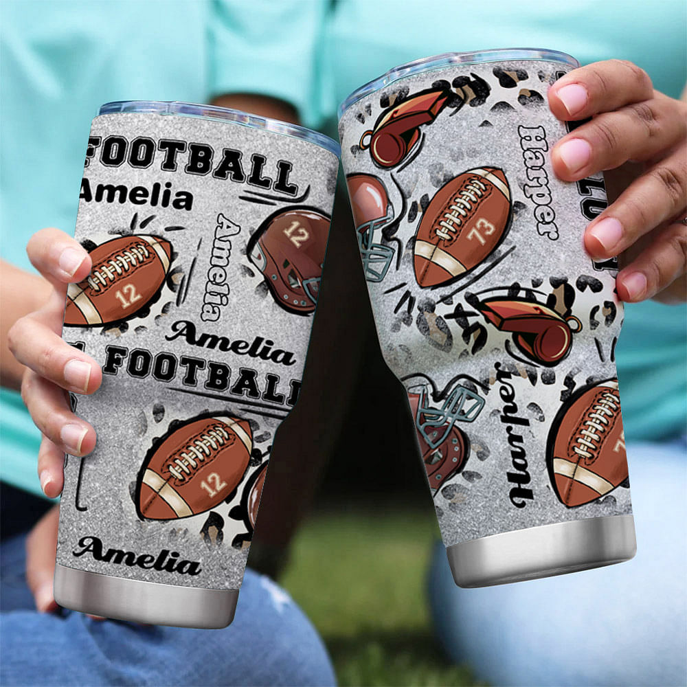 Live Love Gameday - Rhinestone Football 40 oz Tumbler