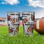 Personalised Football 30 oz Tumbler with Name and Number Birthday Gift for Football Lover Player
