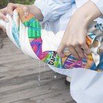 Serviette de Plage Personnalisée avec Noms Motif Tongs Super Absorbante Séchage Rapide Indispensable de Voyage Cadeau pour Maman Grand-Mère