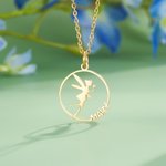 Personalised Dainty Fairy Minimalist Name Necklace Birthday Encouragement Gift for Peter Pan Lover Girl Women