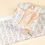Papier d'Emballage Personnalisé avec Texte Accessoire d'Anniveraire Cérémonie de Mariage Cadeau de Bénédiction pour Couple