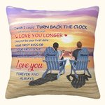 Gepersonaliseerd Turn Back The Clock Love You Longer Strand Zonsondergang Werpkussenhoes Herdenkingscadeau Slaapkamer Decor